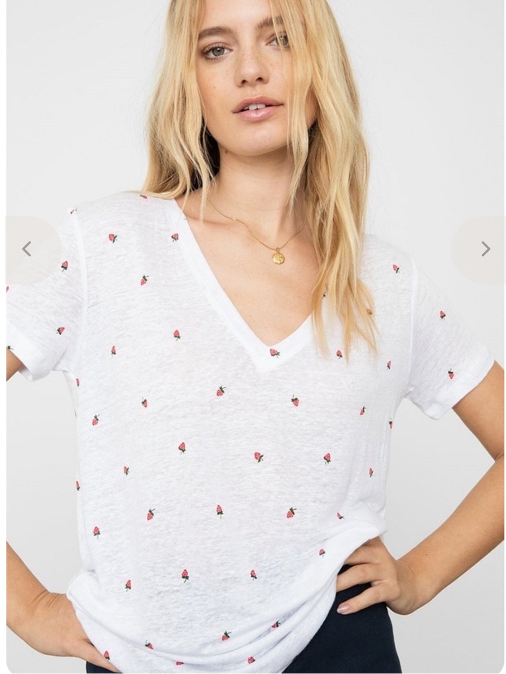NWT Anthropologie Rails Cara V-neck in Strawberry Fields - L